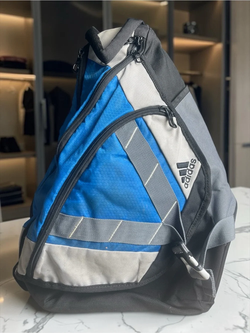 adidas Blue and Gray Men's Sling Belt Bag